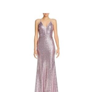 NWT AQUA Lavender Purple Sequin Formal Dress 6